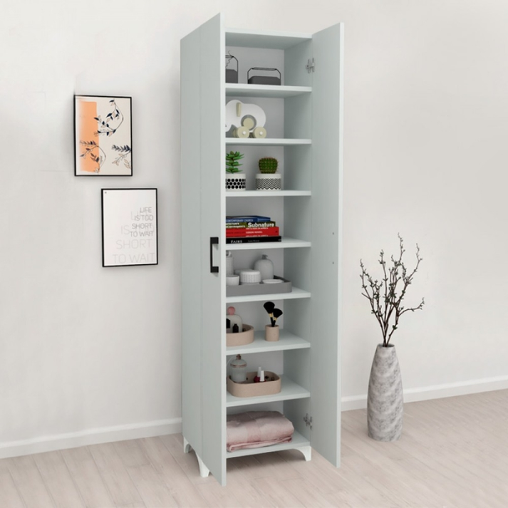 Ντουλάπα - Παπουτσοθήκη Lilly χρώμα λευκό 49x32x178εκ.