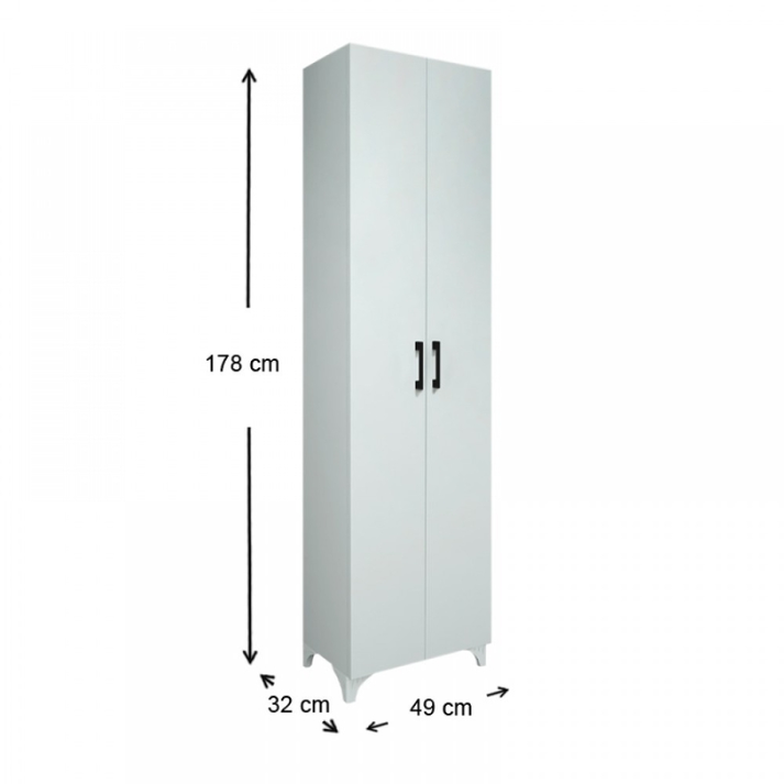 Ντουλάπα - Παπουτσοθήκη Lilly χρώμα λευκό 49x32x178εκ.