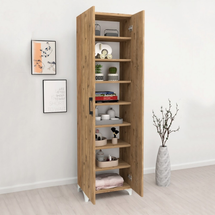 Ντουλάπα - Παπουτσοθήκη Lilly χρώμα pine oak 49x32x178εκ.