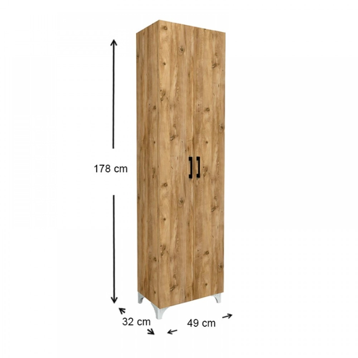 Ντουλάπα - Παπουτσοθήκη Lilly χρώμα pine oak 49x32x178εκ.