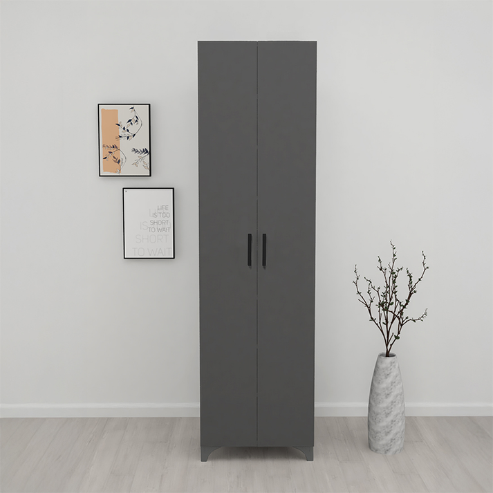 Ντουλάπα - Παπουτσοθήκη Lilly χρώμα ανθρακί 49x32x178εκ.