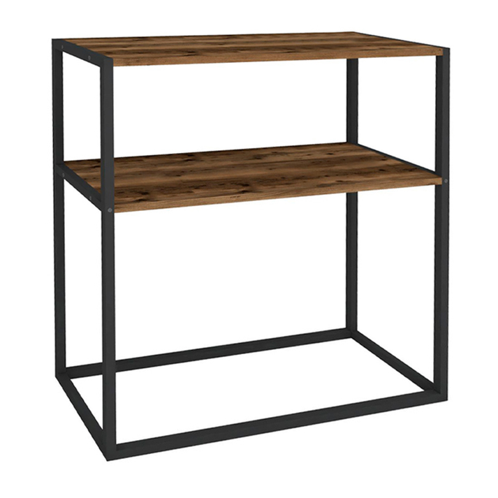 Κονσόλα Castel μεταλλική - μελαμίνης χρώμα μαύρο - καπνιστή καρυδιά 90x33,5x90εκ.