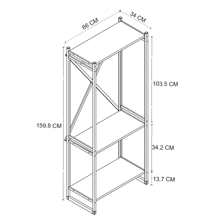 Έπιπλο εισόδου - Κρεμάστρα Zula μεταλλική - μελαμίνης χρώμα μαύρο - pine oak 66x30x160εκ.