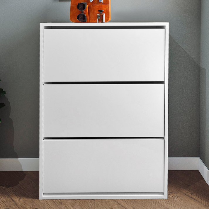 Παπουτσοθήκη Nave 18 ζευγών χρώμα λευκό 73,6x24x110εκ.