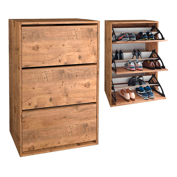 Παπουτσοθήκη Nave 18 ζευγών χρώμα pine oak 73,6x24x110εκ.