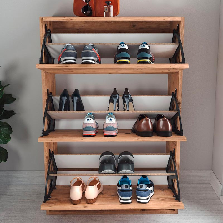 Παπουτσοθήκη Nave 18 ζευγών χρώμα pine oak 73,6x24x110εκ.