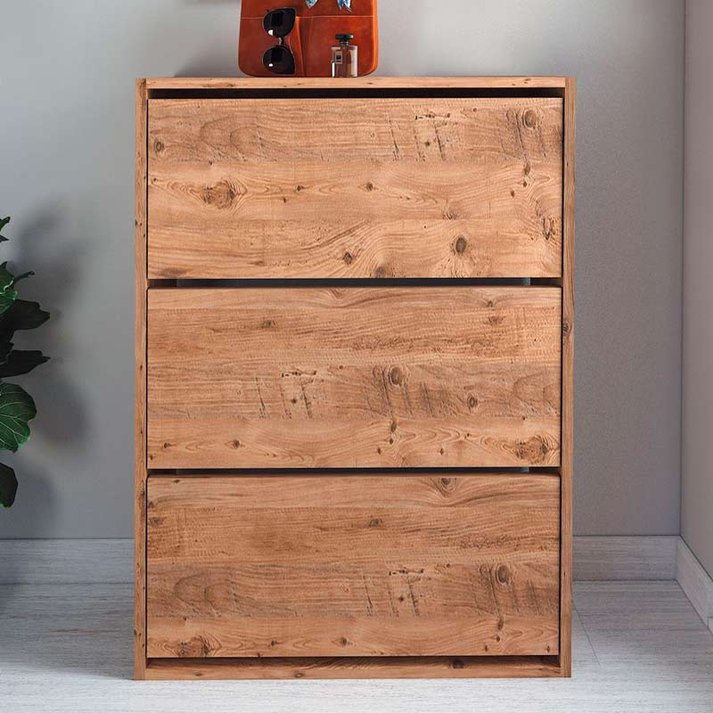 Παπουτσοθήκη Nave 18 ζευγών χρώμα pine oak 73,6x24x110εκ.