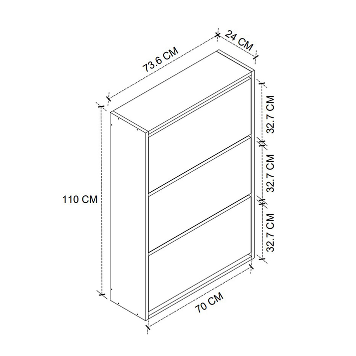 Παπουτσοθήκη Nave 18 ζευγών χρώμα pine oak 73,6x24x110εκ.