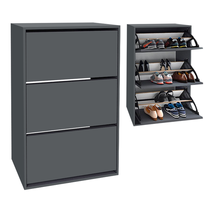 Παπουτσοθήκη Nave 18 ζευγών χρώμα ανθρακί 73,6x24x110εκ.