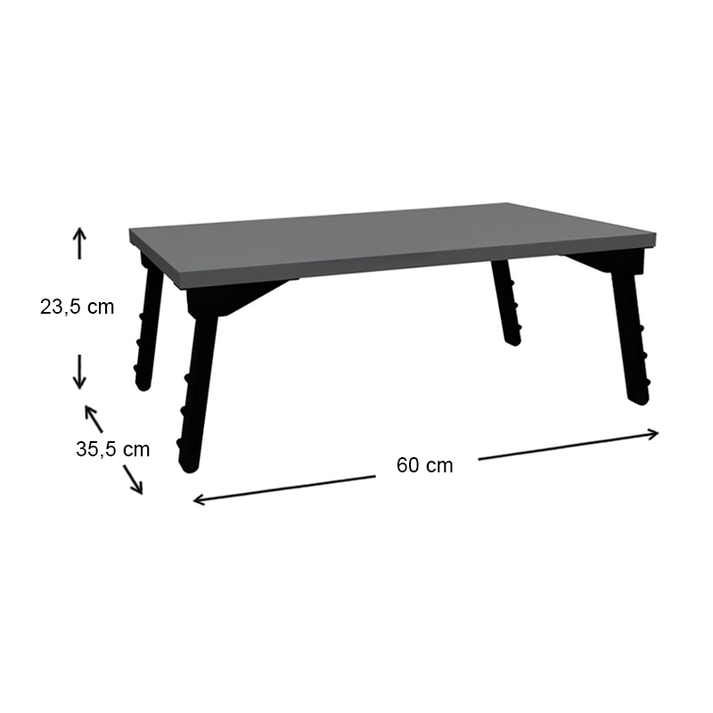 Τραπεζάκι laptop Sidon χρώμα ανθρακί 60x35,5x23,5εκ.
