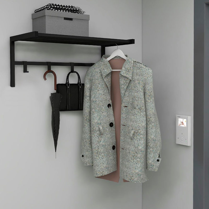 Κρεμάστρα τοίχου Ofred μεταλλική χρώμα μαύρο 69x34x32,5εκ.