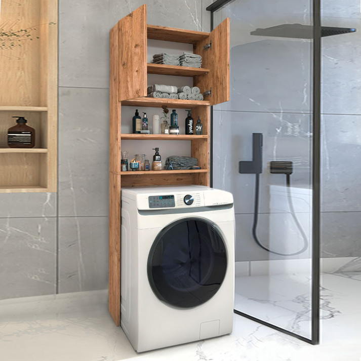 Έπιπλο πλυντηρίου Ramsey χρώμα pine oak 65x27x190,6εκ.