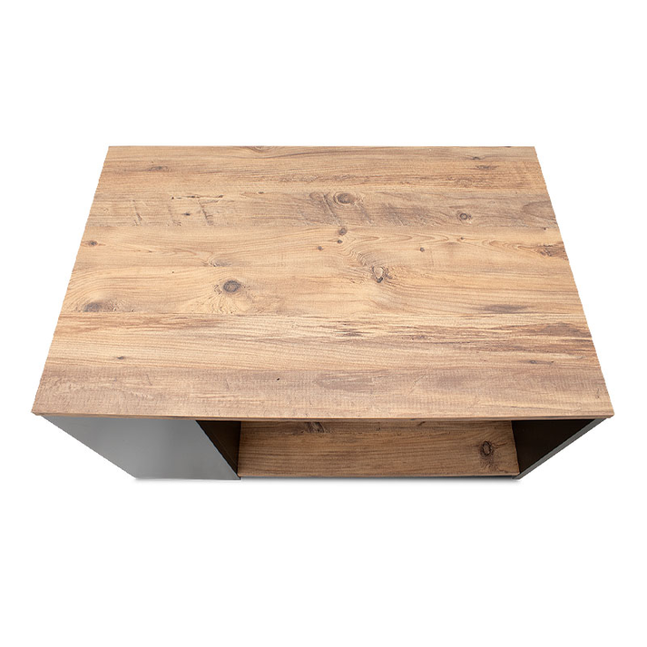 Τραπεζάκι σαλονιού Sylvia χρώμα pine oak - ανθρακί 90,2x59,2x48,1εκ.