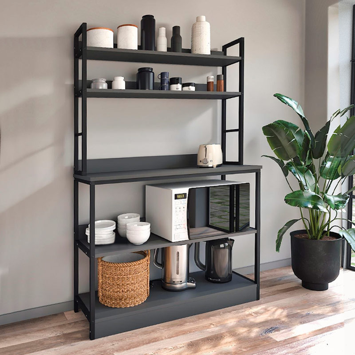 Έπιπλο κουζίνας Foyer χρώμα μαύρο - ανθρακί 101x36x160,7εκ.