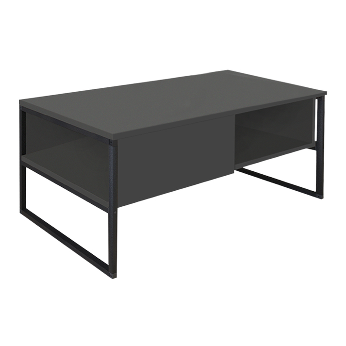 Τραπεζάκι σαλονιού Lawrence χρώμα ανθρακί 105x60x46εκ.