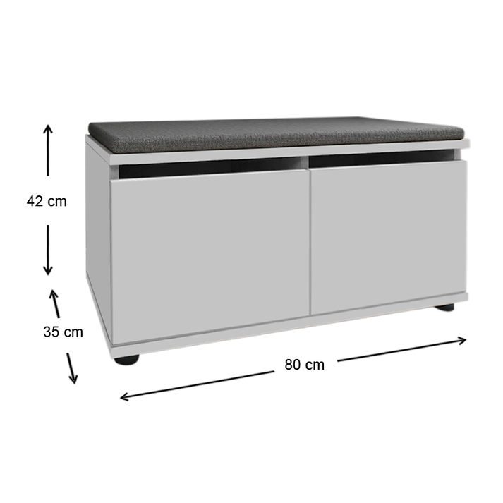 Παπουτσοθήκη Twain 8 ζευγών χρώμα λευκό 80x35x42εκ.