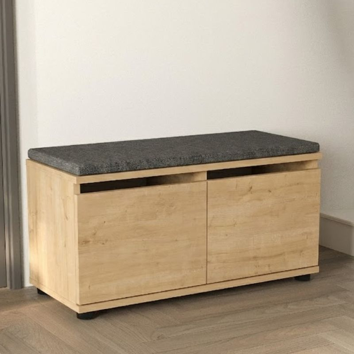 Παπουτσοθήκη Twain 8 ζευγών χρώμα sapphire oak 80x35x42εκ.