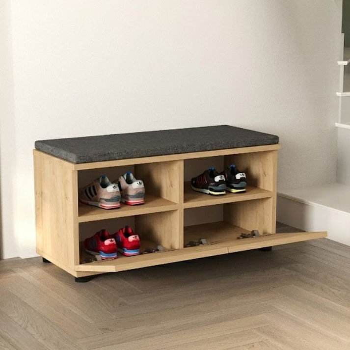 Παπουτσοθήκη Twain 8 ζευγών χρώμα sapphire oak 80x35x42εκ.