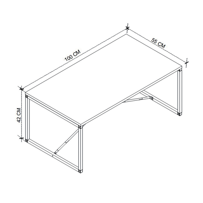 Τραπεζάκι σαλονιού Harte χρώμα ανθρακί 100x55x42εκ.