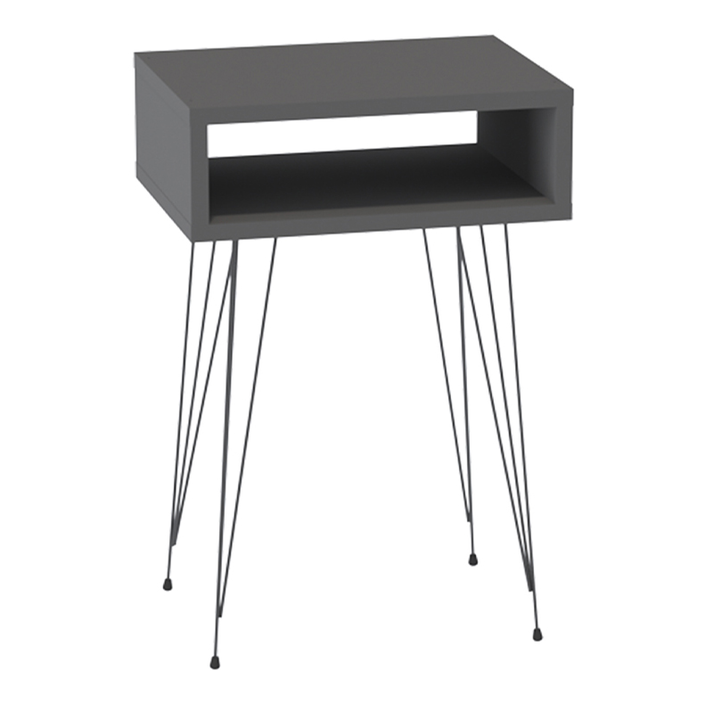 Κομοδίνο Scott χρώμα ανθρακί 40x30x60εκ.