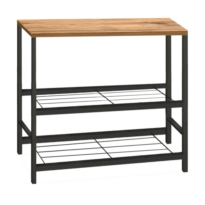 Mulligan metal side table for oven black pine oak 80x40x80 cm