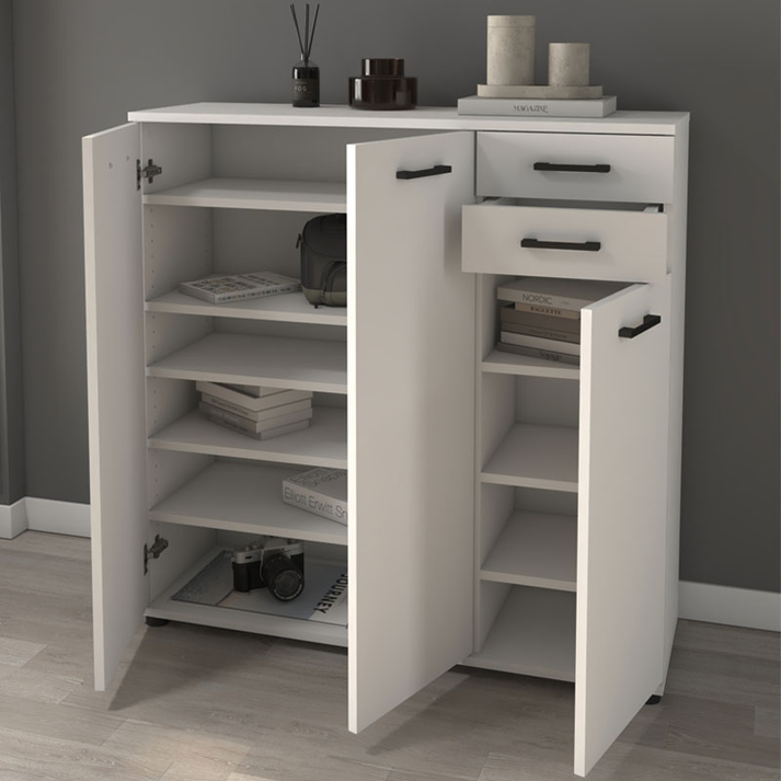 Παπουτσοθήκη - ντουλάπι Polly χρώμα λευκό 108x35x108εκ.