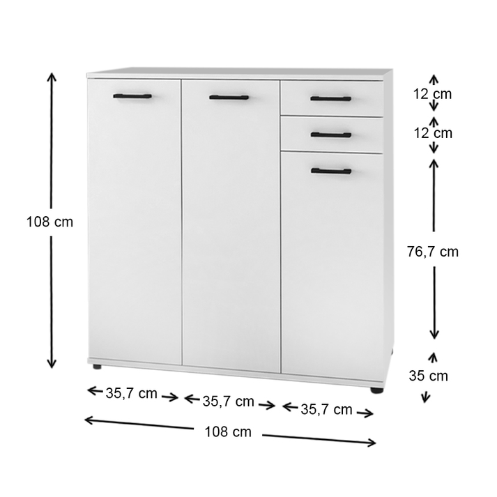Παπουτσοθήκη - ντουλάπι Polly χρώμα λευκό 108x35x108εκ.