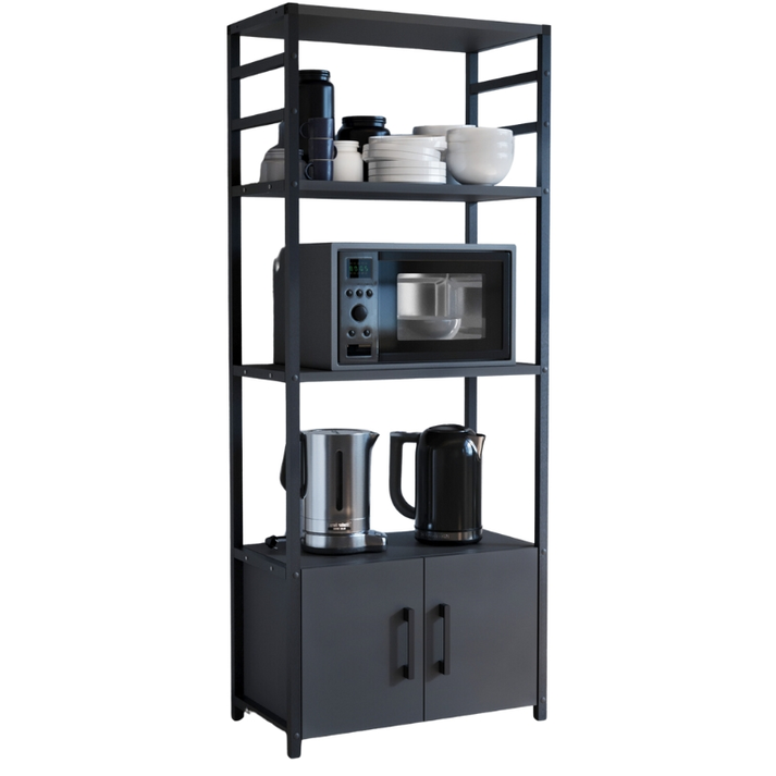 Έπιπλο κουζίνας Agero μεταλλικό - μελαμίνης χρώμα ανθρακί 56,1x30x138,3εκ.