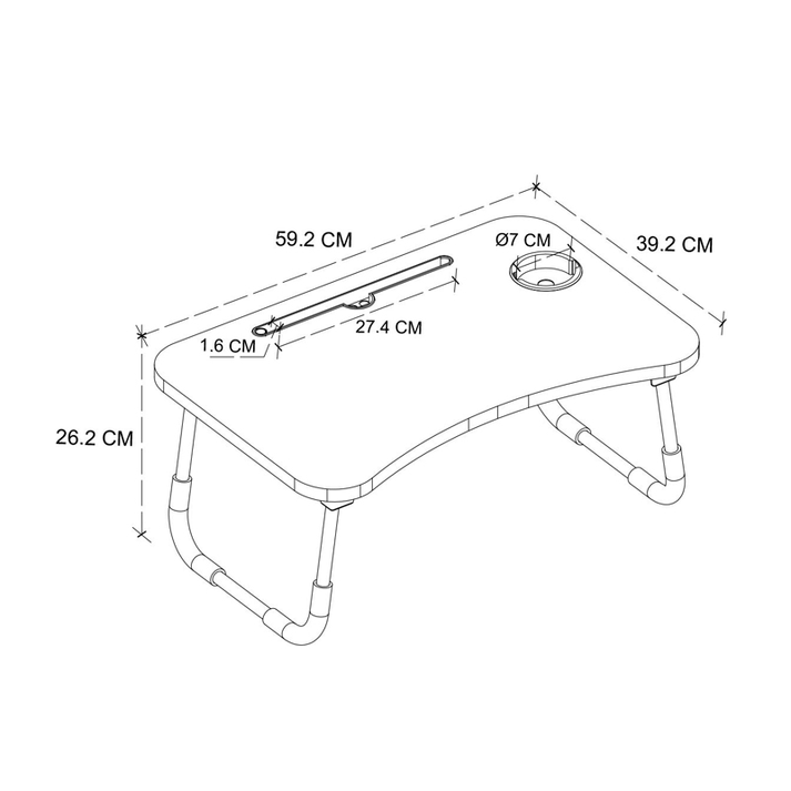 Τραπεζάκι laptop Sedon χρώμα pine oak 59,2x39,2x26,2εκ.