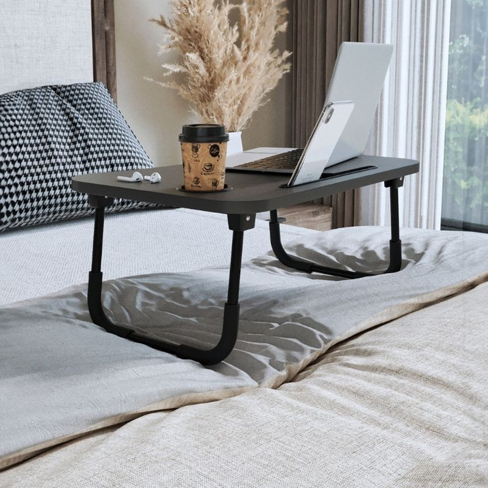 Τραπεζάκι laptop Sedon χρώμα ανθρακί 59,2x39,2x26,2εκ.