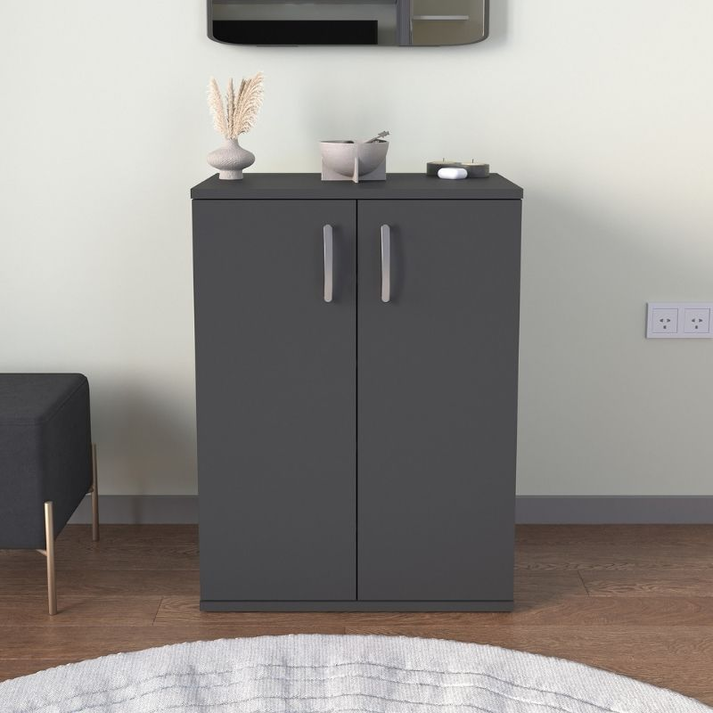Παπουτσοθήκη - Ντουλάπι Manolo χρώμα ανθρακί 60x38x81,4εκ.