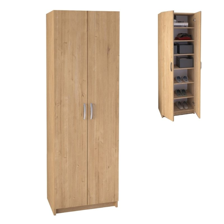 Παπουτσοθήκη Renso δίφυλλη χρώμα sapphire oak 59,8x37,8x178,5εκ.