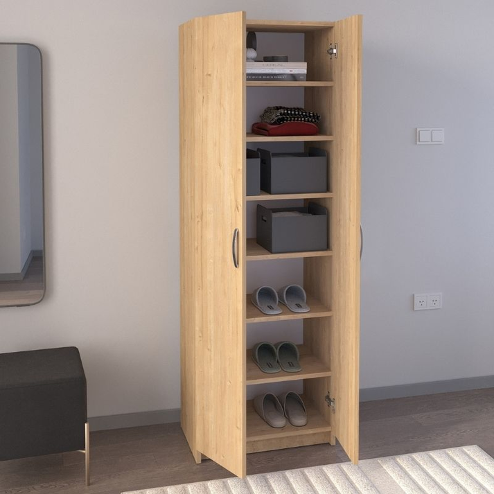 Παπουτσοθήκη Renso δίφυλλη χρώμα sapphire oak 59,8x37,8x178,5εκ.