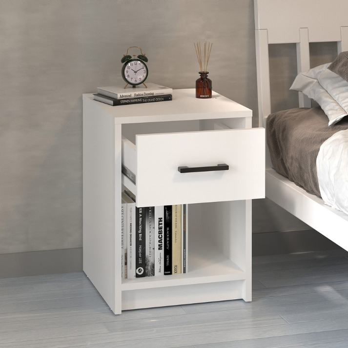 Κομοδίνο Scoty χρώμα λευκό 40,2x35,3x55εκ.