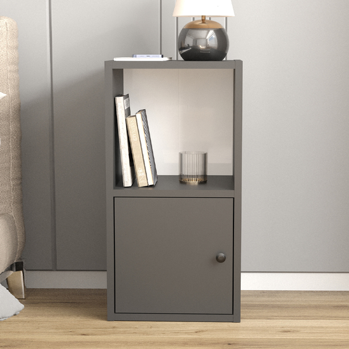 Κομοδίνο Vito χρώμα ανθρακί 34x30x66,4εκ.