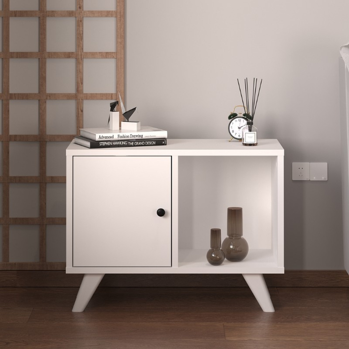 Κομοδίνο Rico χρώμα λευκό 65,2x30x49εκ.