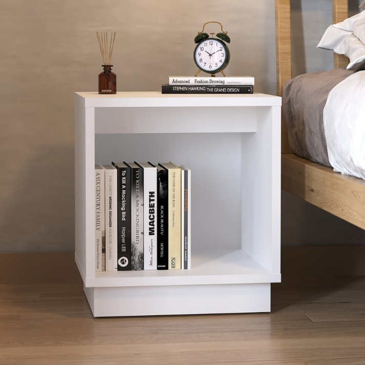 Κομοδίνο Gino χρώμα λευκό 40x35,3x45εκ.