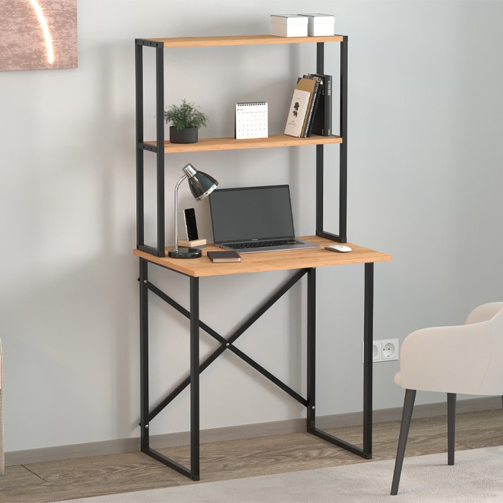 Γραφείο εργασίας Pope χρώμα pine oak 73x52x146εκ.