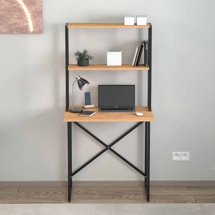 Γραφείο εργασίας Pope χρώμα pine oak 73x52x146εκ.