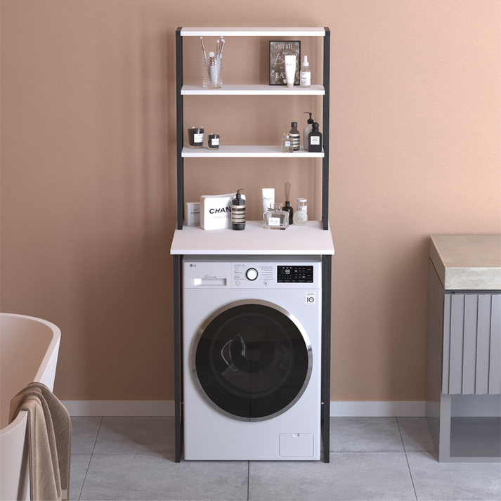 Έπιπλο πλυντηρίου Bobby χρώμα λευκό 67x60x178εκ.