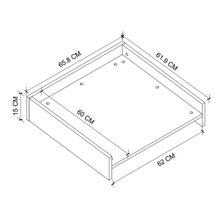 Βάση στήριξης πλυντηρίου - στεγνωτηρίου Sunta χρώμα λευκό 65,8x61,9x15εκ.