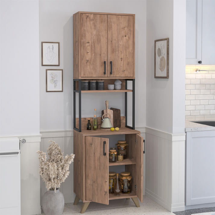 Έπιπλο κουζίνας Sedef χρώμα pine oak 61x40x202,1εκ.