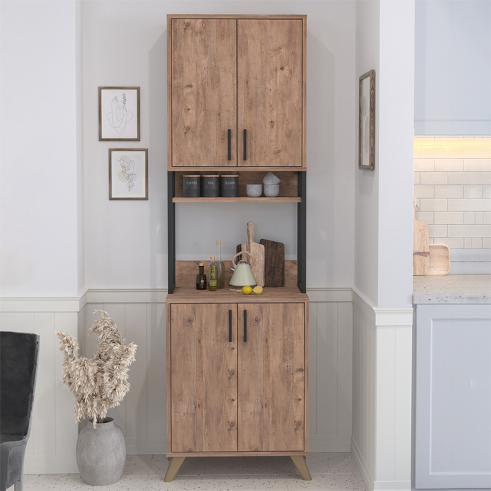 Έπιπλο κουζίνας Sedef χρώμα pine oak 61x40x202,1εκ.