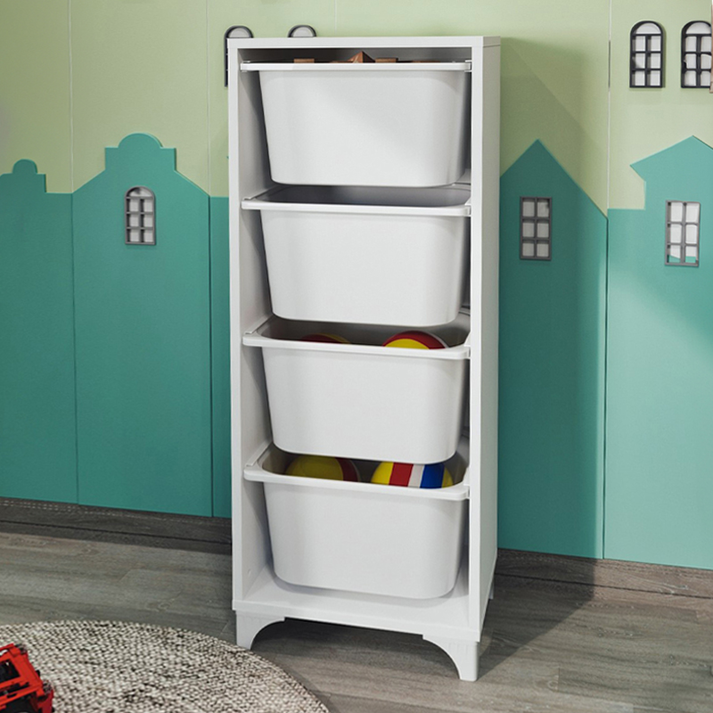 Συρταριέρα κουζίνας - μπάνιου Kayra με 4 συρτάρια χρώμα λευκό 45,3x29,7x116,3εκ.