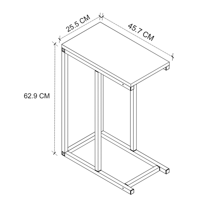 Τραπεζάκι βοηθητικό Agiro χρώμα rustic καρυδί 45,7x25,5x62,9εκ.