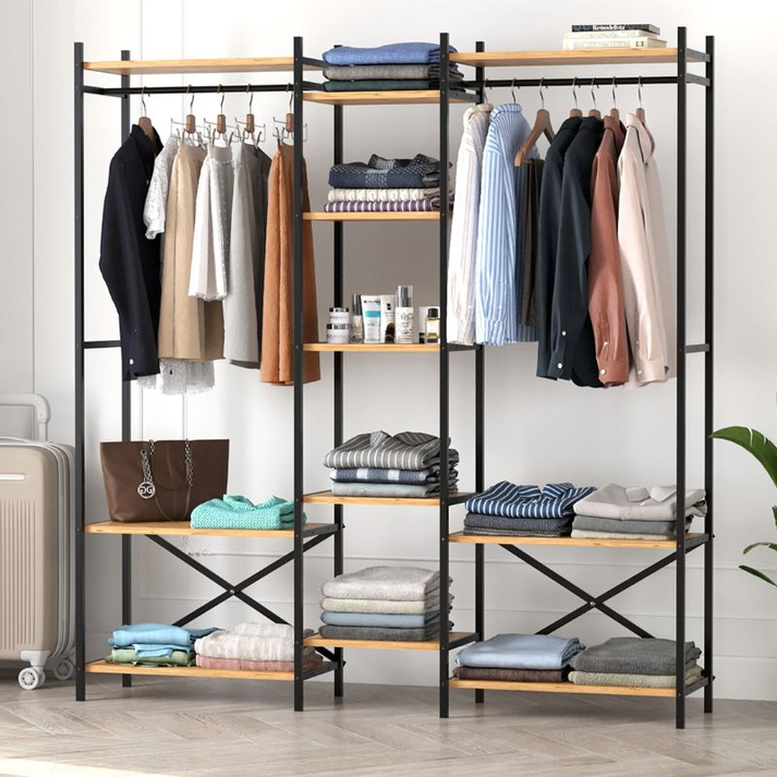 Ντουλάπα ρούχων ανοιχτή - Έπιπλο εισόδου Openix χρώμα pine oak 171,7x34,2x180,7εκ.