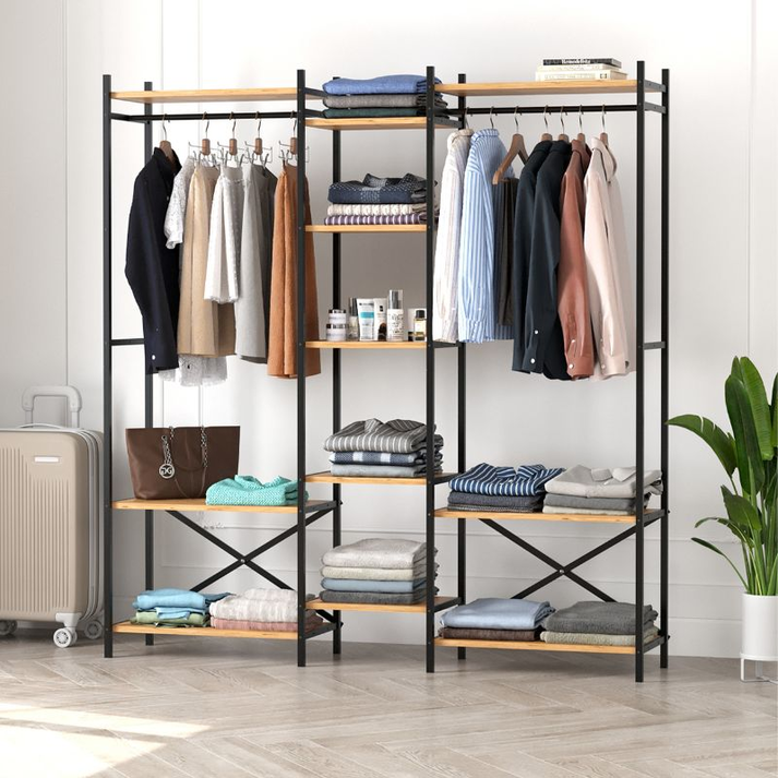 Ντουλάπα ρούχων ανοιχτή - Έπιπλο εισόδου Openix χρώμα pine oak 171,7x34,2x180,7εκ.