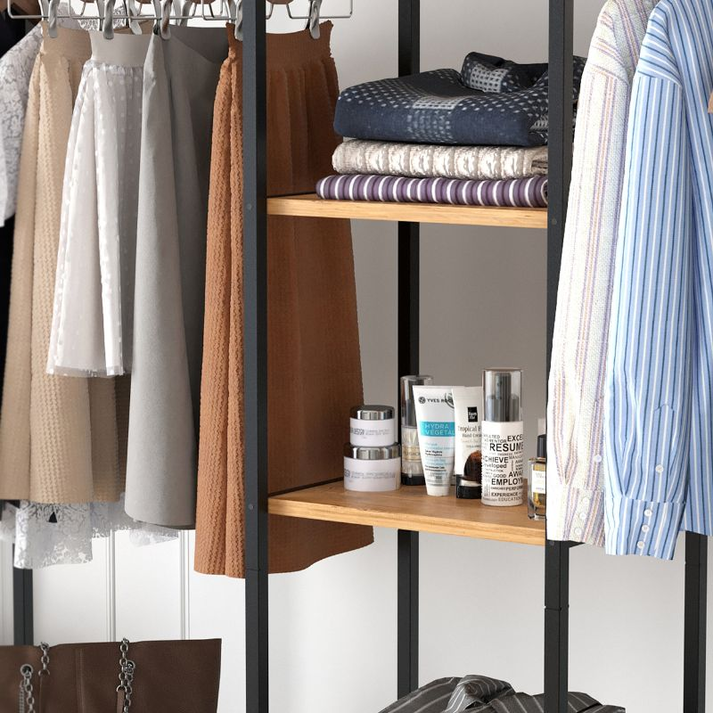 Ντουλάπα ρούχων ανοιχτή - Έπιπλο εισόδου Openix χρώμα pine oak 171,7x34,2x180,7εκ.