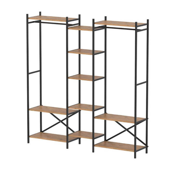 Ντουλάπα ρούχων ανοιχτή - Έπιπλο εισόδου Openix χρώμα pine oak 171,7x34,2x180,7εκ.