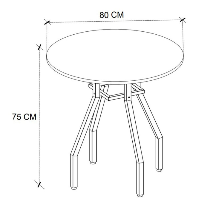 Τραπέζι Roma χρώμα pine oak Ø80x75εκ.